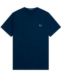 Fred Perry - Laurel Wreath Design Midnight T-Shirt Cotton - Lyst