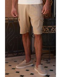 Threadbare - 'Ricco' Linen Blend Cargo Shorts - Lyst