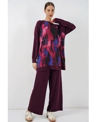 Bigdart - Oversize Abstract Print Crew Neck Tunic & Pants Set - Lyst