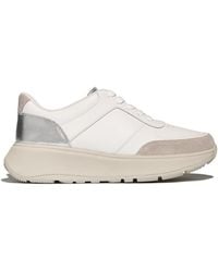 Fitflop - Women F-mode Leather/suede/metallic Flatform Trainers Suede/leather, Markdown - Lyst