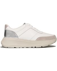 Fitflop - Women F-mode Leather/suede/metallic Flatform Trainers Suede/leather, Markdown - Lyst