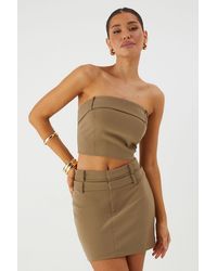 MissPap - Double Waistband Bandeau Mini Skirt Co-Ord - Lyst