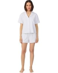DKNY - Short Sleeve Notch Top And Boxer Sleep Set - Lyst