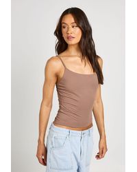 Boohoo - Tall Second Skin Strappy Square Neck Vest Top - Lyst