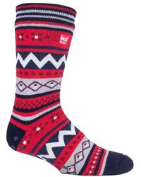 Heat Holders - Nordic Patterned Non Slip Thermal Slipper Socks With Grippers - Lyst