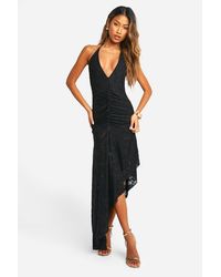 Boohoo - Burnout Floral Ruched Front Maxi Dress - Lyst