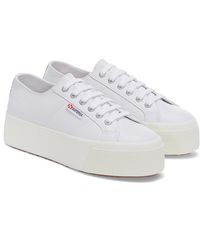 Superga - Ladies 2790 Nappa Leather Trainers (Optical/Avorio) - Lyst
