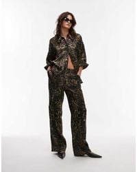 AllSaints - Allsaints Charli Satin Straight Trousers - Lyst