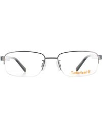 Timberland - Rectangle Matte Gunmetal Glasses - Lyst