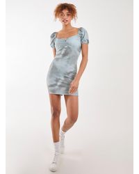 Pink Vanilla - Tie Dye Print Rib Mini Dress - Lyst