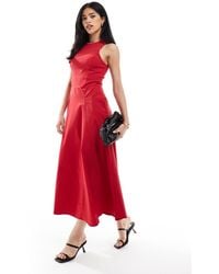 ASOS - Bengaline Sleeveless Corset Waist Midi Dress - Lyst