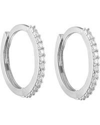 SEOL + GOLD - Sterling Cz Hoop Earrings - Lyst