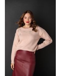 Izabel London - Sparkly Floral Detail Relaxed Jumper - Lyst