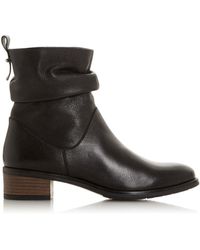 Dune Pinaz Block-heel Leather Ankle Boots in Black | Lyst UK