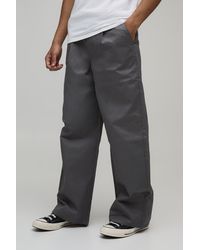 BoohooMAN - Wide Fit Pleat Front Work 365 Trouser - Lyst