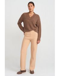 Dilvin - High-Waist Wide-Leg Knit Trousers - Lyst