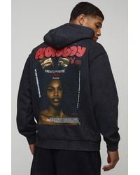 BoohooMAN - Oversized Playboy Washed License Printed Hoodie Cotton - Lyst
