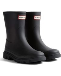 HUNTER - Downpour Korte Laars Rubber Zwarte Wellington Laarzen - Lyst
