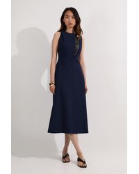 Karen Millen - Compact Stretch Contrast Tipped Full Skirted Maxi Dress - Lyst