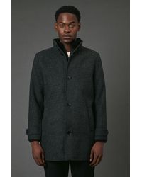 MAINE - Wool Blend Funnel Neck Coat With Insert Cotton - Lyst