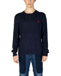 U.S. POLO ASSN. - Blue Cotton Sweater - Lyst