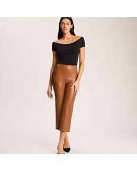 Commando - Signature Faux Leather Ankle Cropped Wide Leg Pant - Lyst