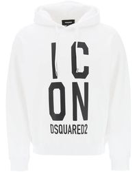 DSquared² - 'icon Quadrat' Cooler Fit Hoodie Mit Logodruck - Lyst