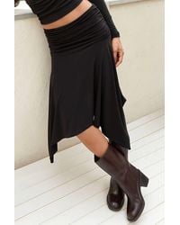 Hiccup - Draped Normal Waist Asymmetrical Flexible Midi Skirt - Lyst