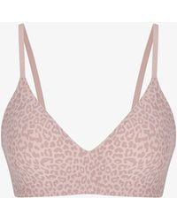 Penti - Invisible Ribbed Triangle Leopard Patterned Removable Padded Bra - Lyst