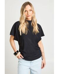 Boohoo - Petite Loose Ruched Side Body Top - Lyst