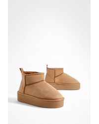 Boohoo - Platform Cosy Ankle Boots - Lyst