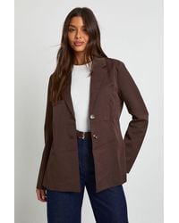 Boohoo - Pinstripe Oversized Tailored Blazer - Lyst