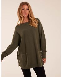 Blue Vanilla - Pocket Slash Neck Jumper - Lyst