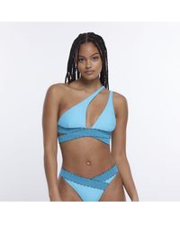 River Island - Bikini Top Wrap One Shoulder - Lyst