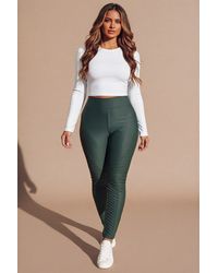 Femme Luxe - Panel Detail High Waisted Leggings- Kiya - Lyst
