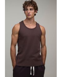 BoohooMAN - Essential Regular Fit Waffle Vest - Lyst