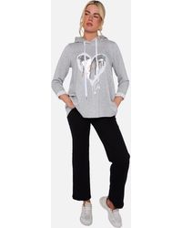 Gini London - Heart Print Hooded Oversized A Line Long Top - Lyst