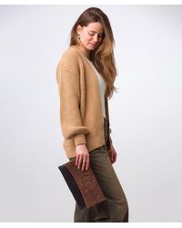 Pure Luxuries - Amelia' & Print Nappa Leather Clutch Bag - Lyst
