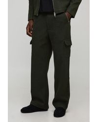 BoohooMAN - Relaxed Fit Wool Look Fixed Waistband Pants - Lyst