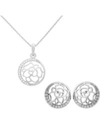 Orphelia - 'Blair' 925 Sterling Set: Chain-Pendant + Earrings - Lyst
