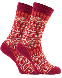 Farah - 2 Pairs Funky Vintage Patterned Colourful Thick Cotton Crew Socks - Lyst