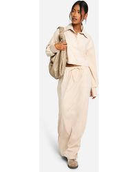 Boohoo - Soft Touch Drawstring Waist Maxi Skirt - Lyst