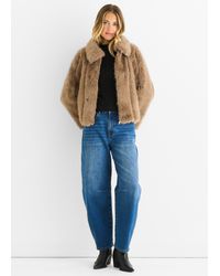 Gini London - Kort Jack Van Imitatiebont Met Rits Aan De Voorkant - Lyst