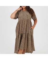 Brave Soul - Crew Neck Short Sleeve Tiered Dress - Lyst