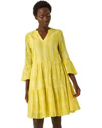 Roman - Tie Dye Print Shimmer Smock Dress - Lyst