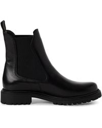 Tamaris - Damen Klassische Chelsea-Stiefeletten Aus Schwarzem Leder - Lyst
