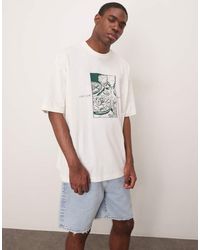 ASOS - Oversized T-Shirt With Cafe Graphic - Lyst