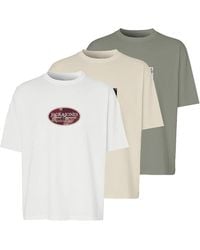 Jack & Jones - Jj 3 Pack T-Shirts Crew Neck Organic Cotton Regular - Lyst