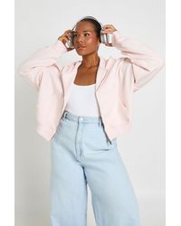 Boohoo - Plus Balloon Sleeve Zip Up Hoodie - Lyst