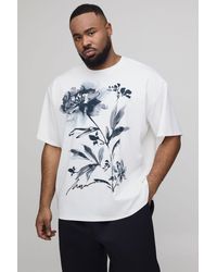 BoohooMAN - Plus Oversized Floral Printed T-Shirt - Lyst